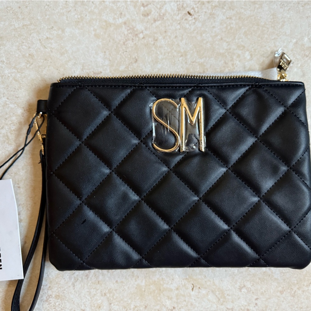 Steve Madden Black Quilted Clutch